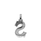 10K White Gold 3D Letter S Initial Diamond Pendant 1.67 CT 1.5"
