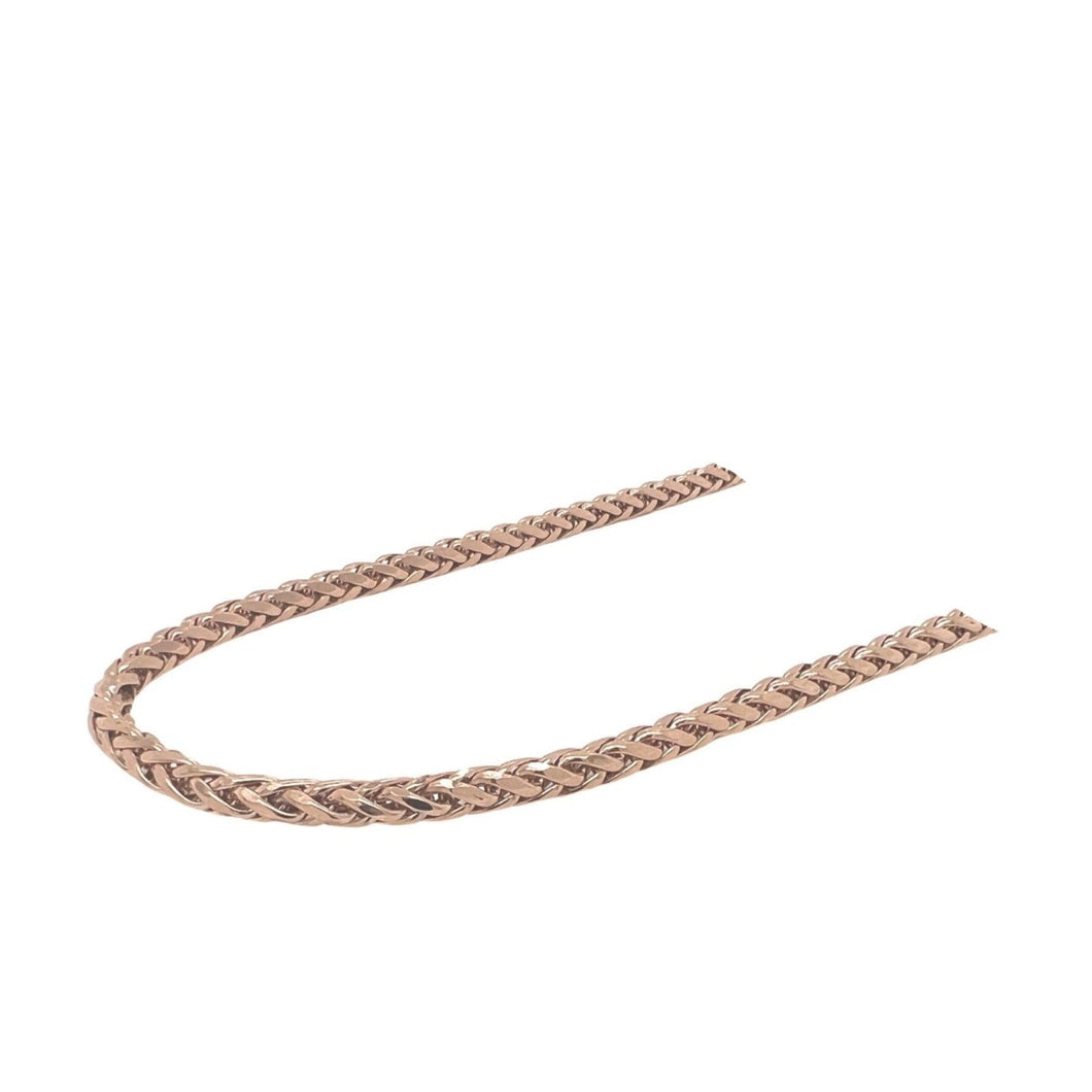 10K Rose Gold Wheat Palm Chain 3MM 18-28 Inches