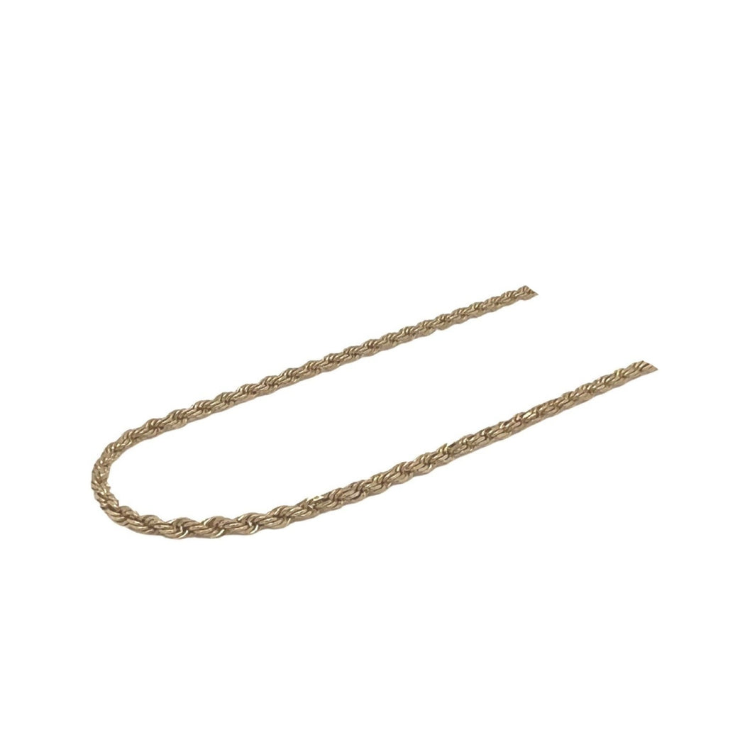 Italian 10K Yellow Gold Hollow Rope Chain 2MM 16-26 Inches