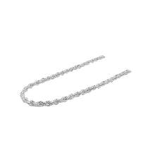 Load image into Gallery viewer, Italian 10K White Gold Hollow Rope Chain 3MM 16-28 Inches
