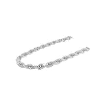 Load image into Gallery viewer, Italian 10K White Gold Hollow Rope Chain 4MM 18-28 Inches
