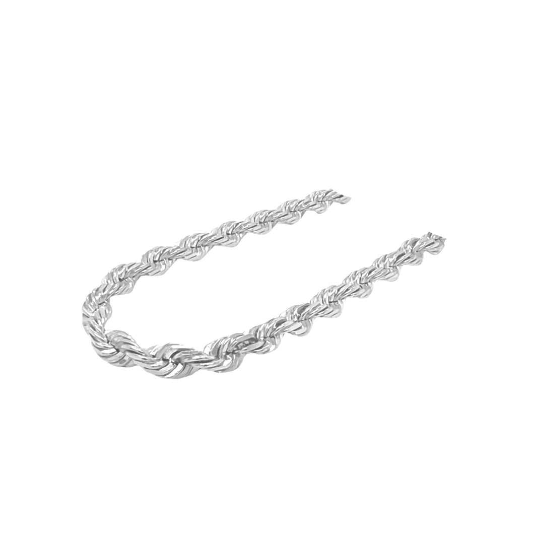 5mm Rope Chain White Gold