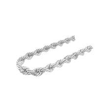 Load image into Gallery viewer, Italian 10K White Gold Hollow Rope Chain 6MM 18-28 Inches
