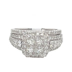 Ladies 14K White Gold Quad Princess Cut Diamond Bridal Set 1.5 CT