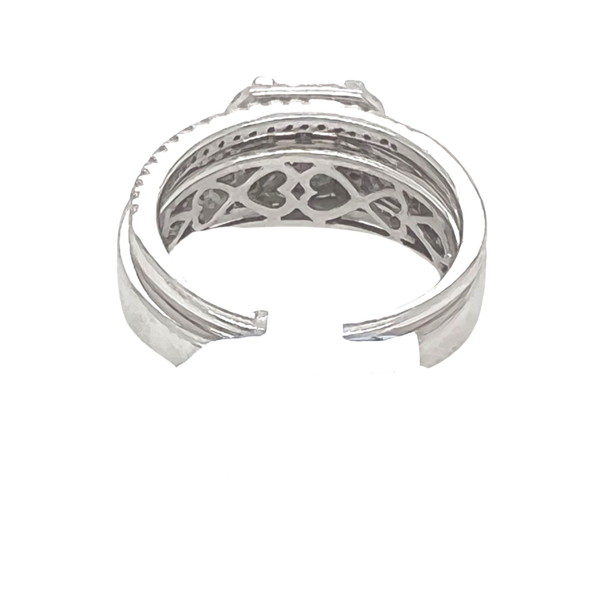 Ladies 14K White Gold Quad Princess Cut Diamond Bridal Set 1.5 CT