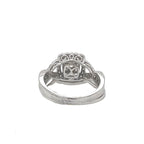 Ladies 14K White Gold Twisted Halo Diamond Bridal Set 1.0 CT
