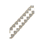 10K Yellow Gold 11.5MM Heart Link Baguette Diamond Necklace 14.23 CT - 18"