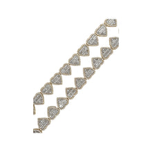 Load image into Gallery viewer, 10K Yellow Gold 11.5MM Heart Link Baguette Diamond Necklace 14.23 CT - 18&quot;
