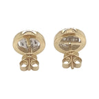 10K Yellow Gold Round Baguette Diamond Earrings 0.92 CT 11.8MM