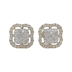 10K Yellow Gold Clover Cluster Diamond Earrings 0.90 CT 11.7MM