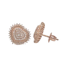 Load image into Gallery viewer, 10K Rose Gold Heart Shape Diamond Earrings 0.52 CT 13.6MM
