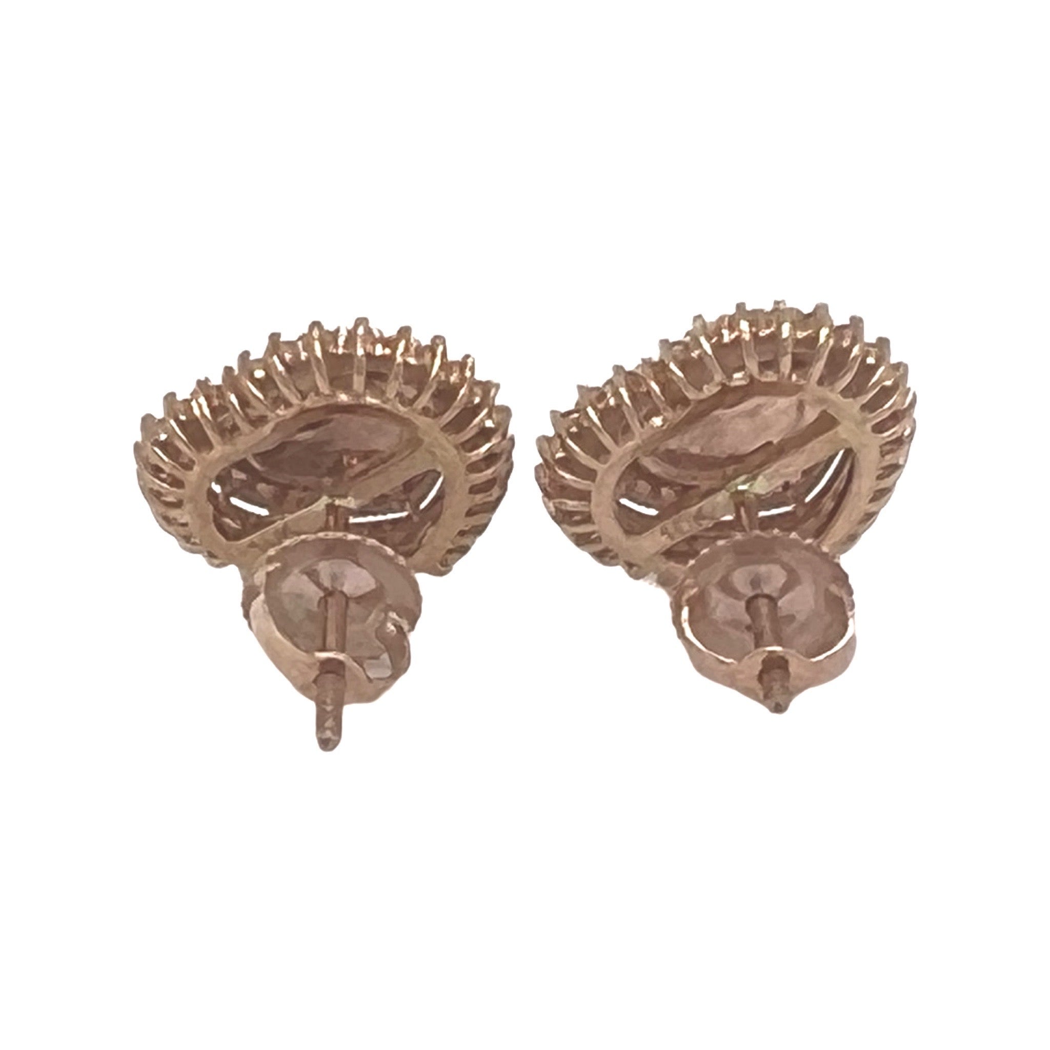 10K Rose Gold Heart Shape Diamond Earrings 0.52 CT 13.6MM