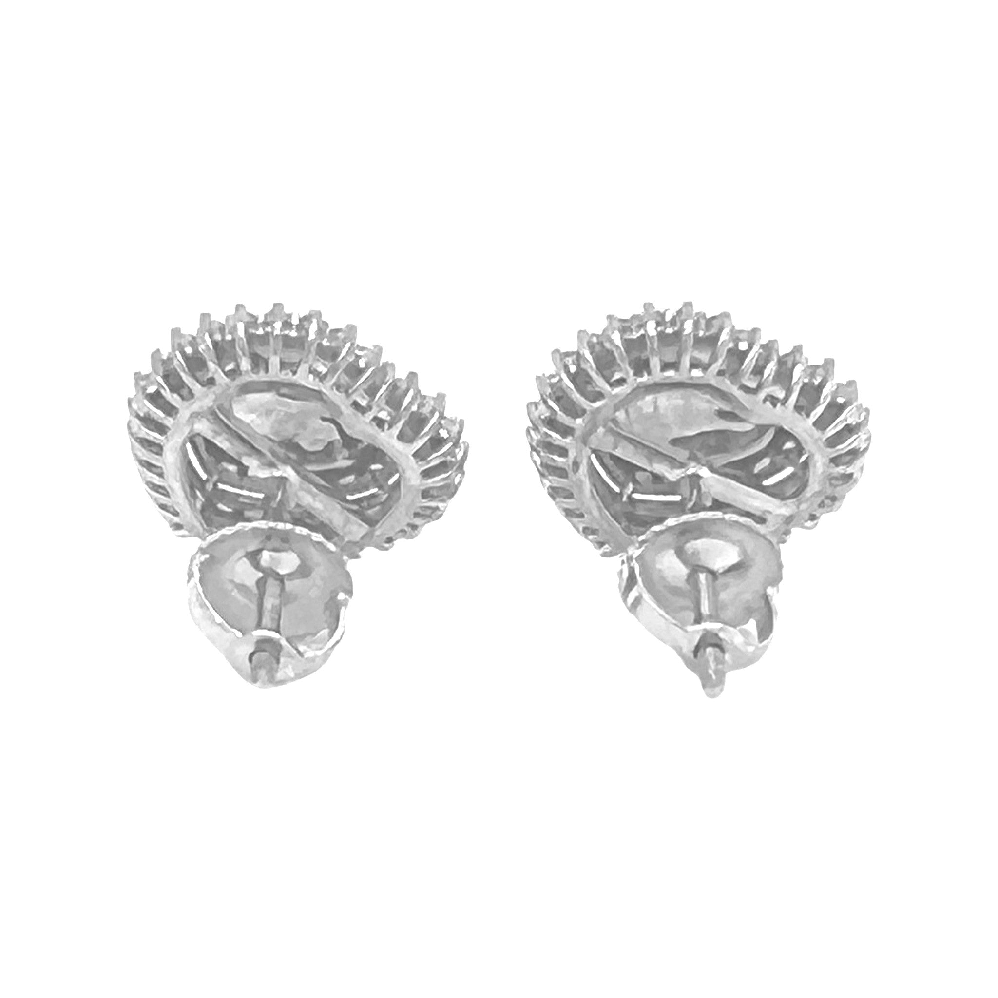 10K White Gold Heart Shape Diamond Earrings 0.52 CT 13.6MM