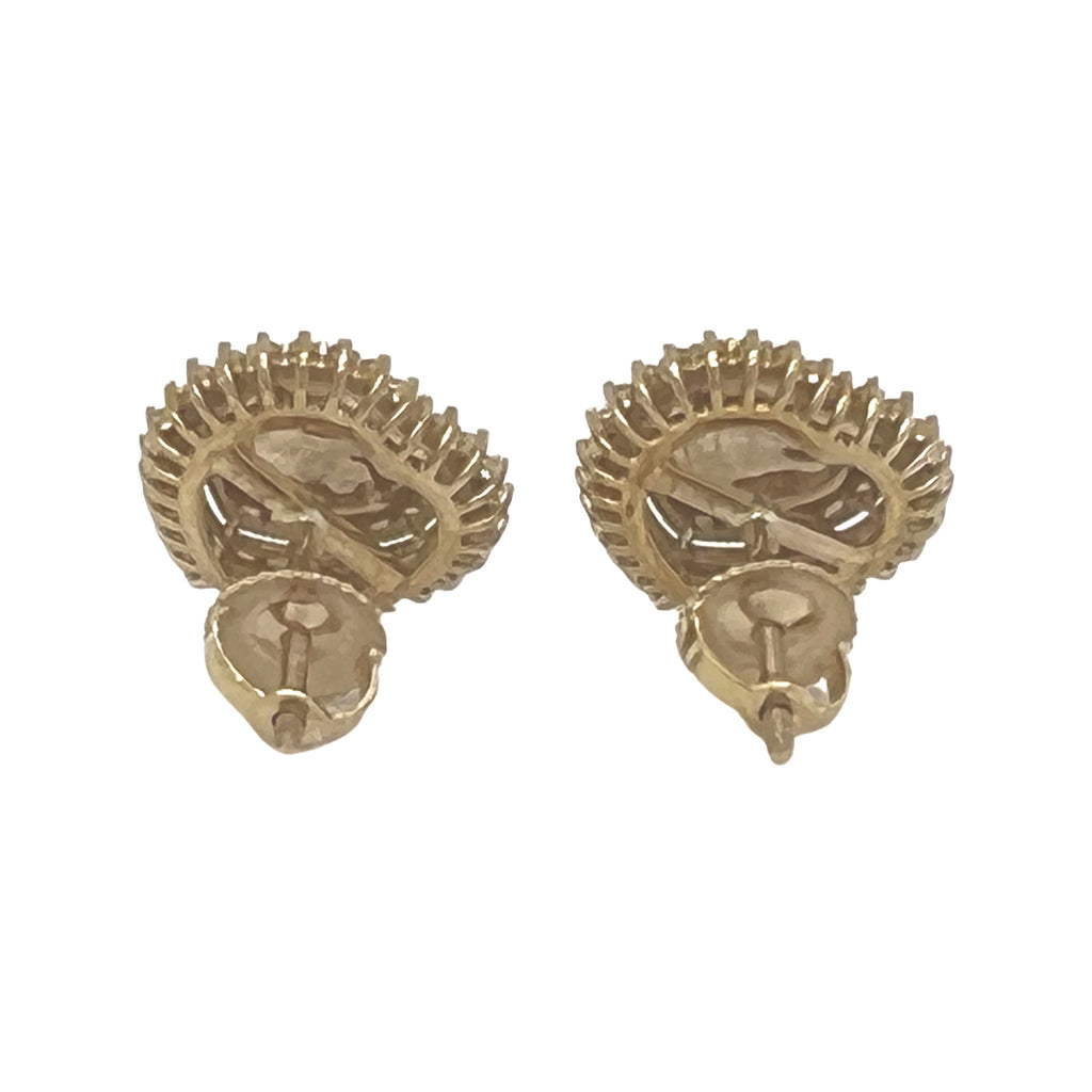 10K Yellow Gold Heart Shape Diamond Earrings 0.52 CT 13.6MM