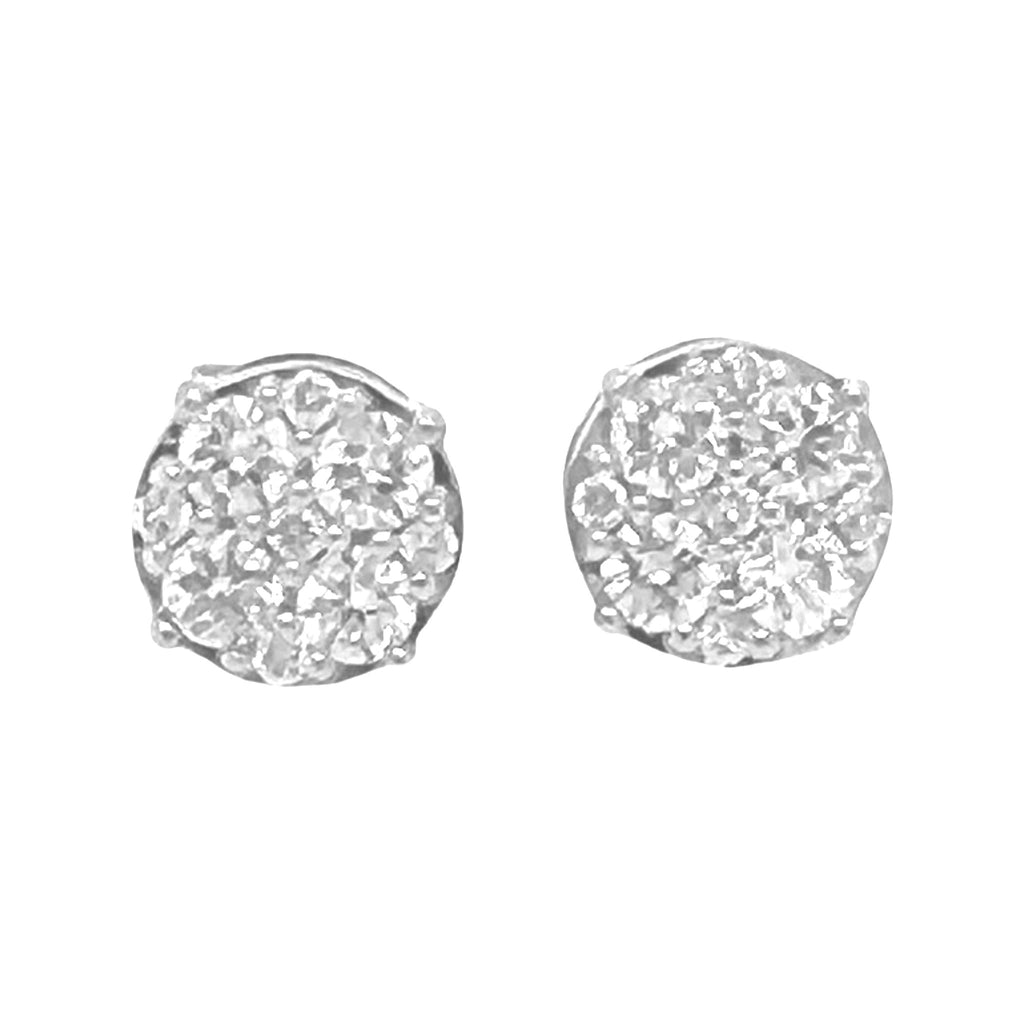 10K White Gold Round Diamond Earrings 0.80 CT 7.5MM