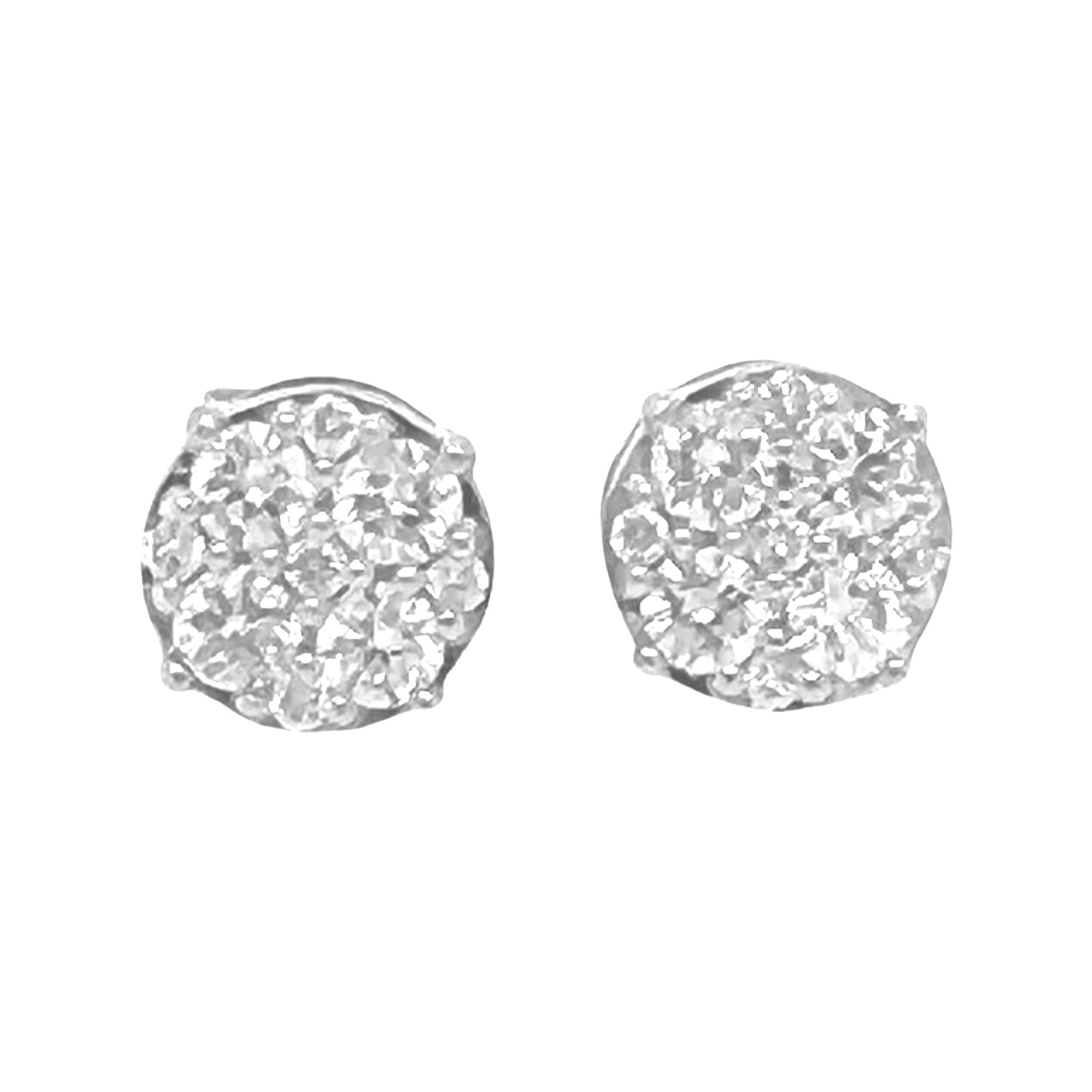 10K White Gold Round Diamond Earrings 0.80 CT 7.5MM