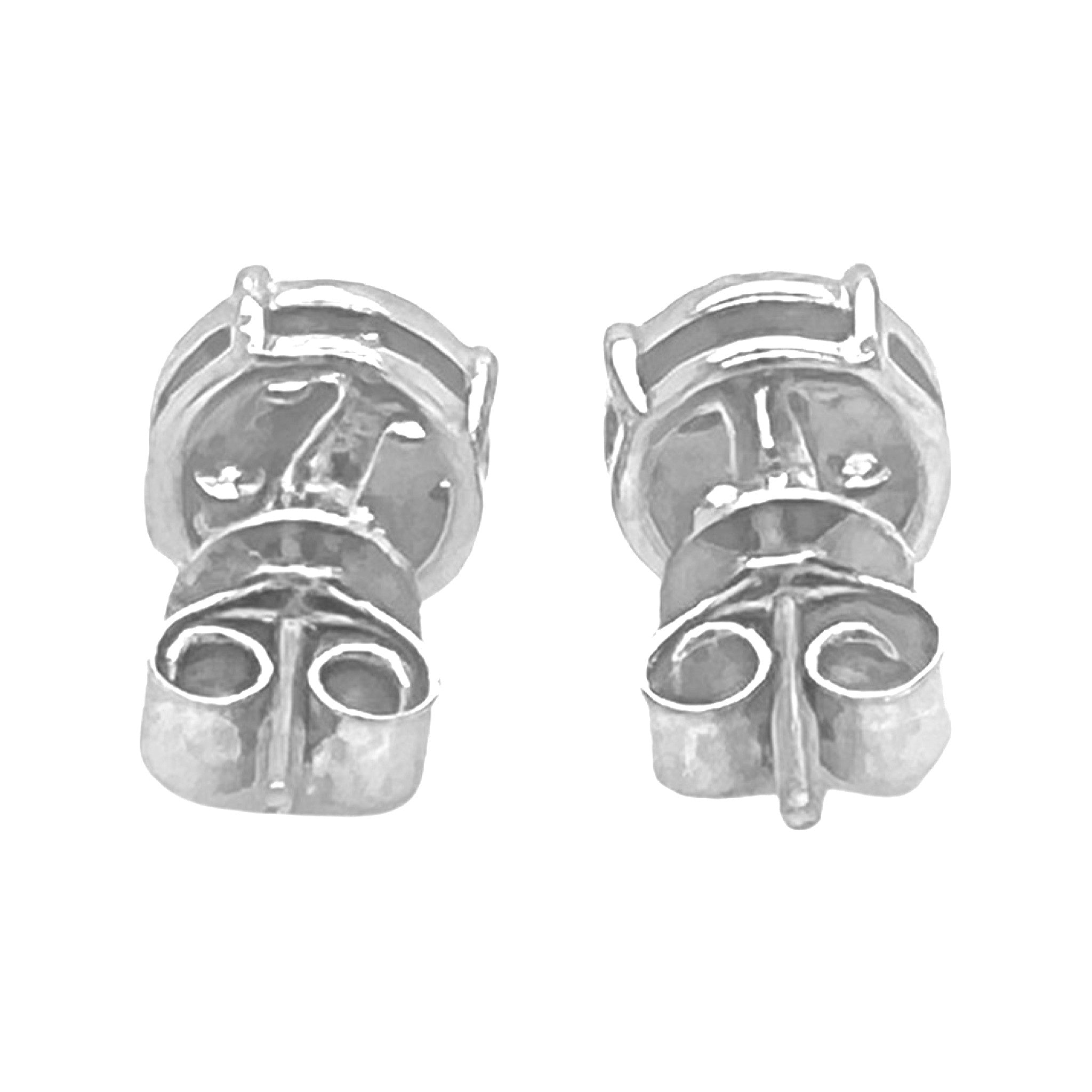 10K White Gold Round Diamond Earrings 0.80 CT 7.5MM