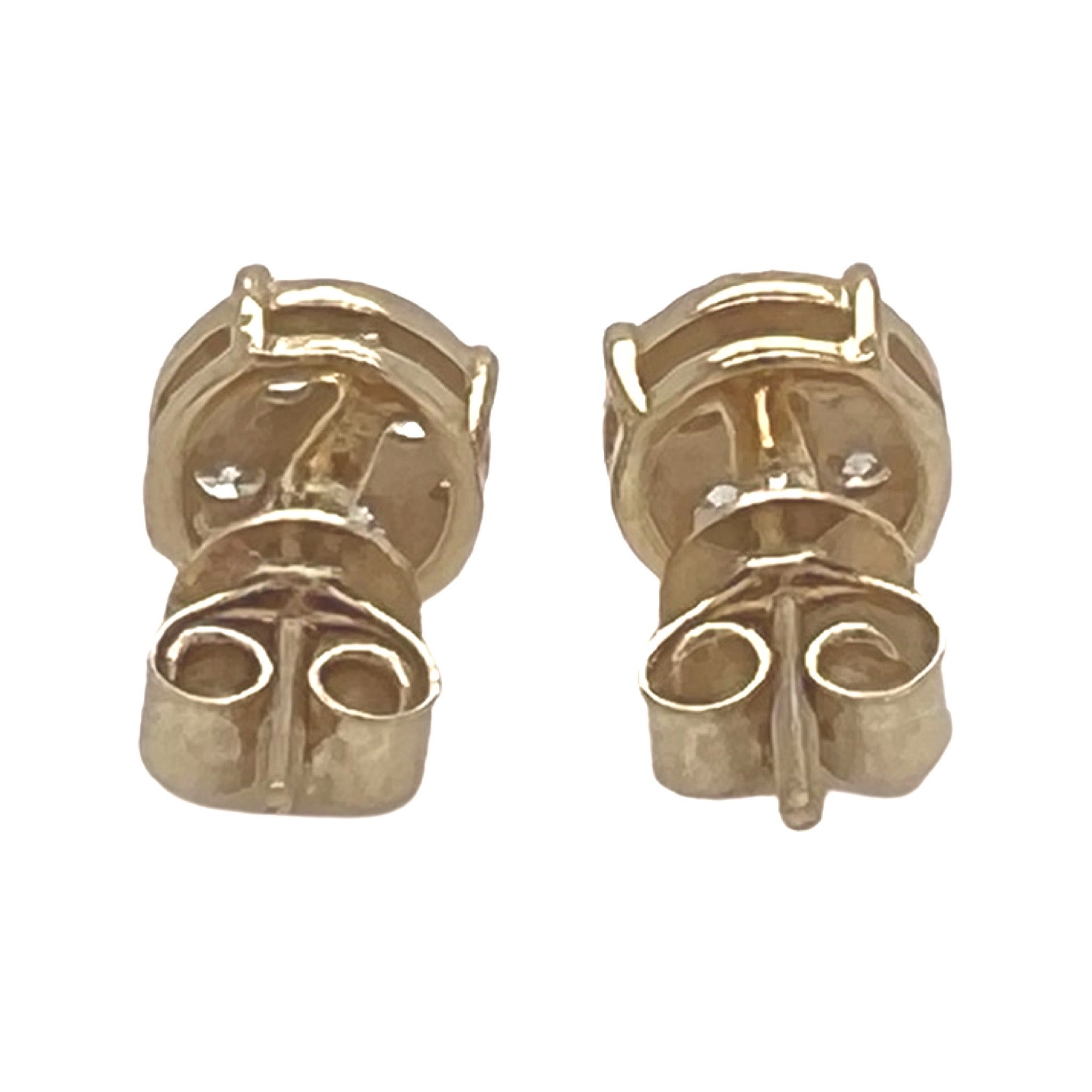 10K Yellow Gold Round Diamond Earrings 0.90 CT 7.5MM