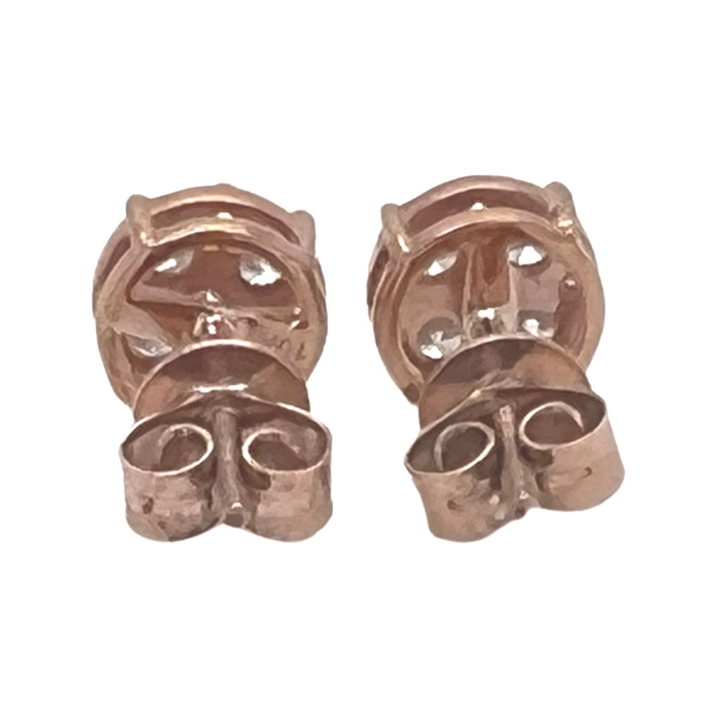 10K Rose Gold Round Diamond Earrings 0.80 CT 7.5MM