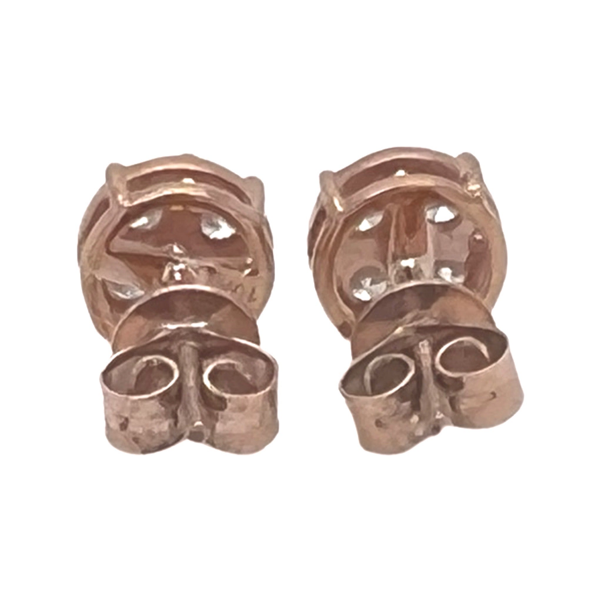 10K Rose Gold Round Diamond Earrings 0.80 CT 7.5MM