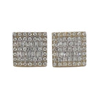 10K Yellow Gold Square Shape Baguette Diamond Earrings 0.44 CT 8MM