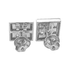10K White Gold Square Shape Baguette Diamond Earrings 1.16 CT 11.4MM