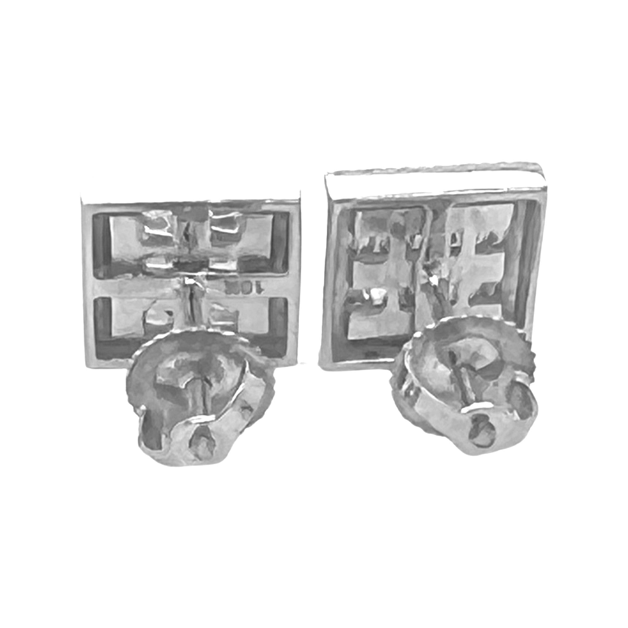 10K White Gold Square Shape Baguette Diamond Earrings 1.16 CT 11.4MM