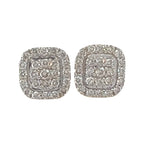 10K Yellow Gold Square Shape Diamond Earrings 1.0 CT 10MM