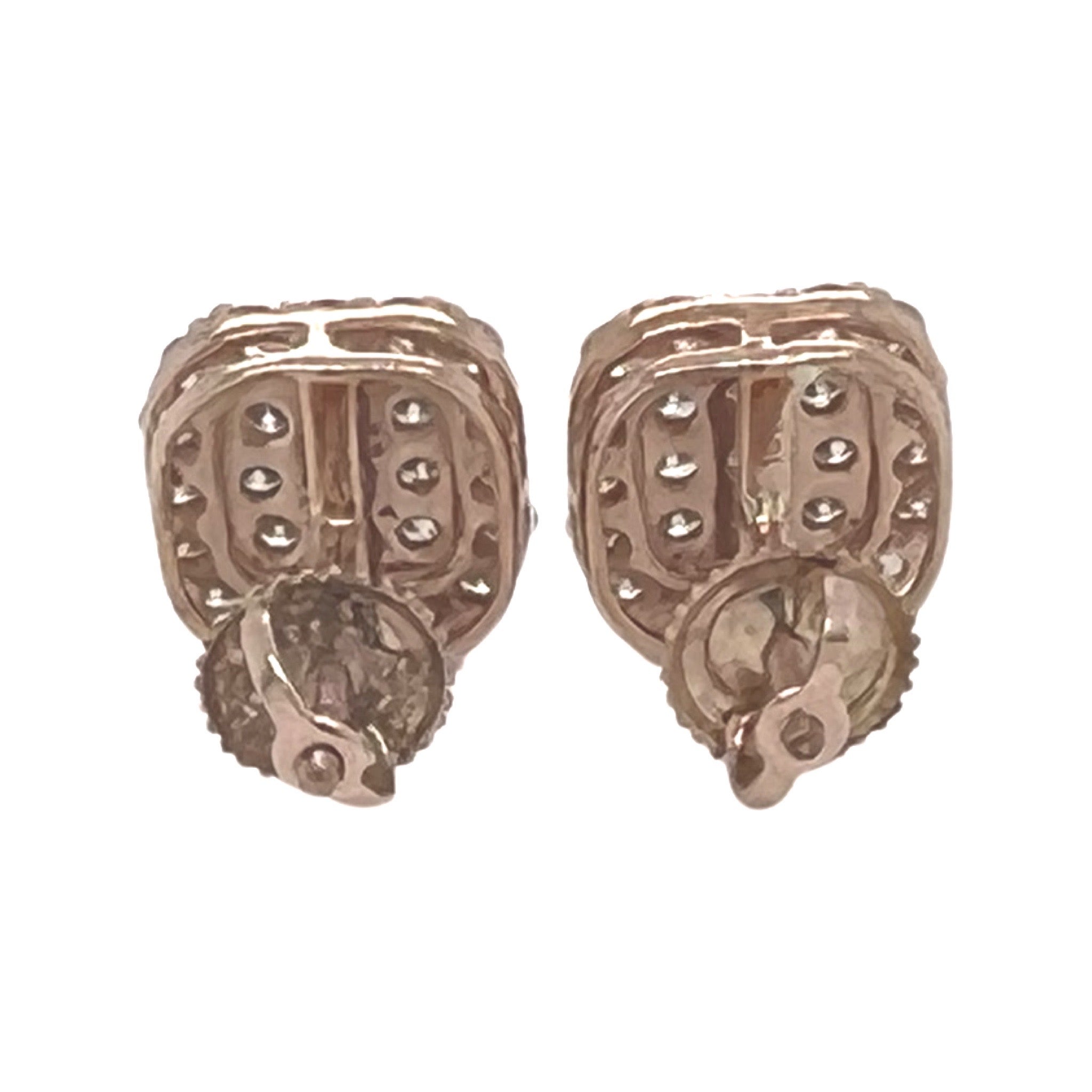 10K Rose Gold Square Shape Diamond Earrings 1.0 CT 10MM
