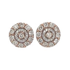 10K Rose Gold Round Cluster Diamond Earrings 1.10 CT 10.1MM