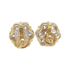 10K Yellow Gold Flower Cluster Diamond Earrings 0.50 CT 6MM