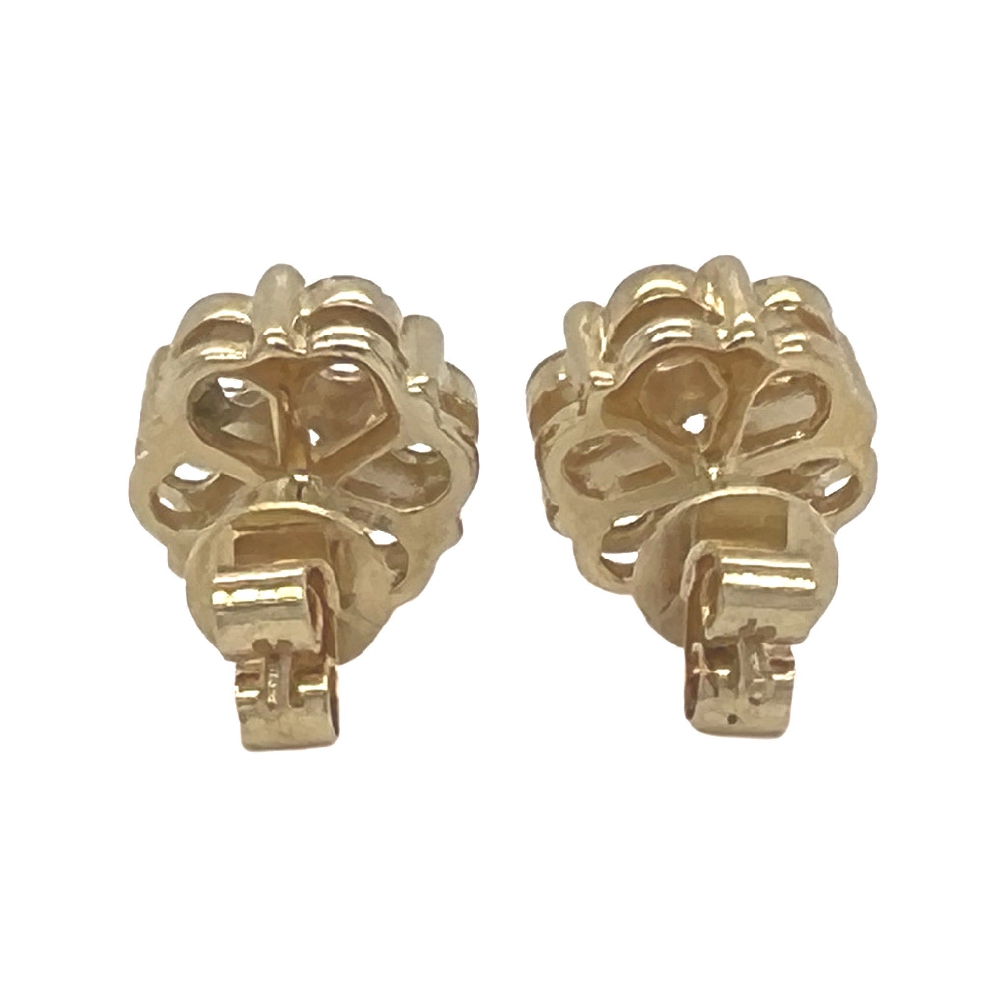 10K Yellow Gold Flower Cluster Diamond Earrings 2.8 CT 11.5MM