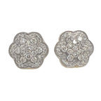 10K Yellow Gold Flower Cluster Diamond Earrings 1.0 CT 12MM