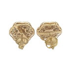10K Yellow Gold Flower Cluster Diamond Earrings 1.0 CT 12MM