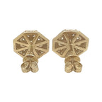 10K Yellow Gold Octagonal Shape Diamond Earrings 1.48 CT 12.7MM