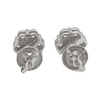 10K White Gold Flower Cluster Diamond Earrings 0.49 CT 6MM