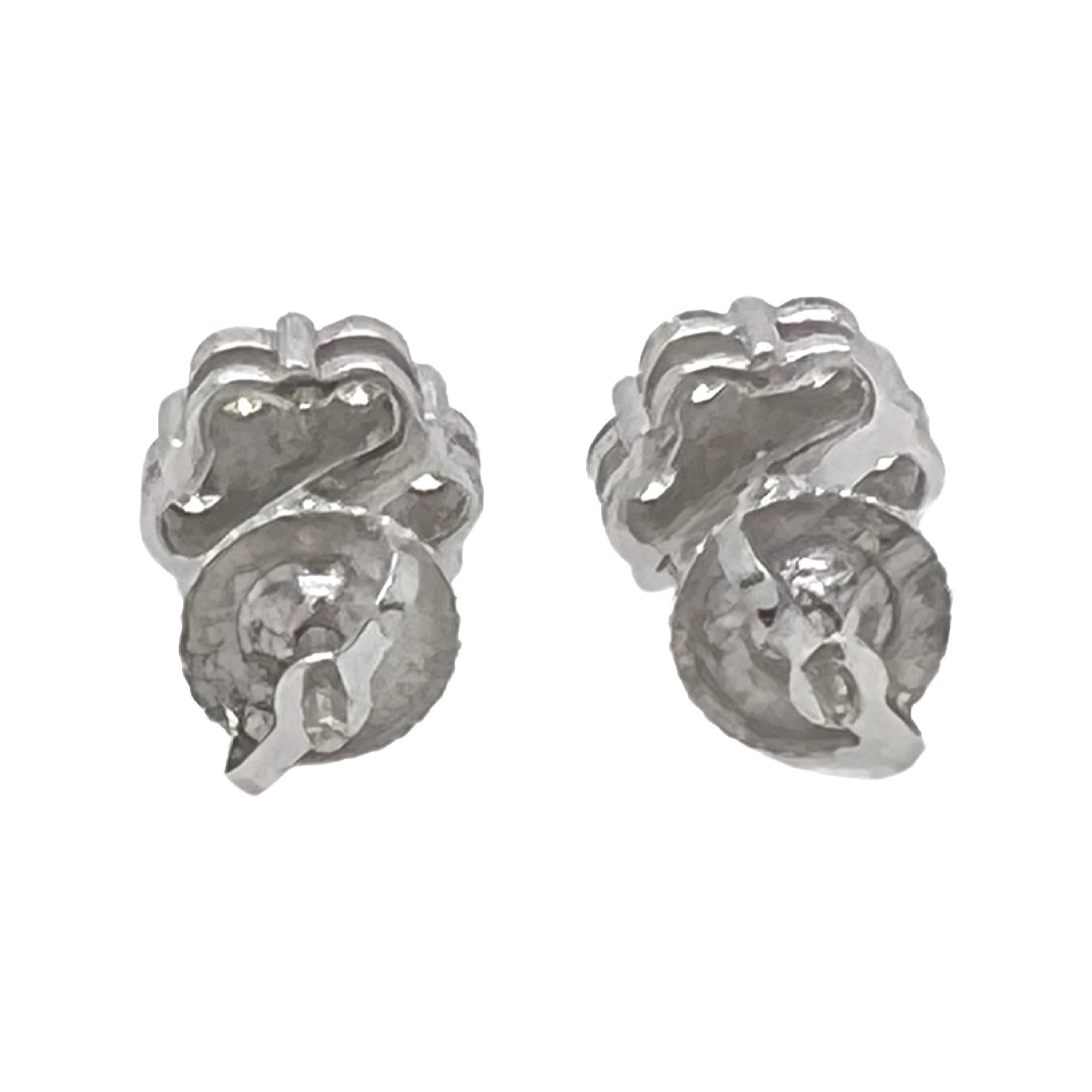 10K White Gold Flower Cluster Diamond Earrings 0.49 CT 6MM