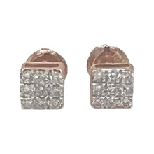 Load image into Gallery viewer, 10K Rose Gold Square Shape Diamond Earrings 0.18 CT 5MM
