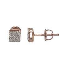 Load image into Gallery viewer, 10K Rose Gold Square Shape Diamond Earrings 0.18 CT 5MM
