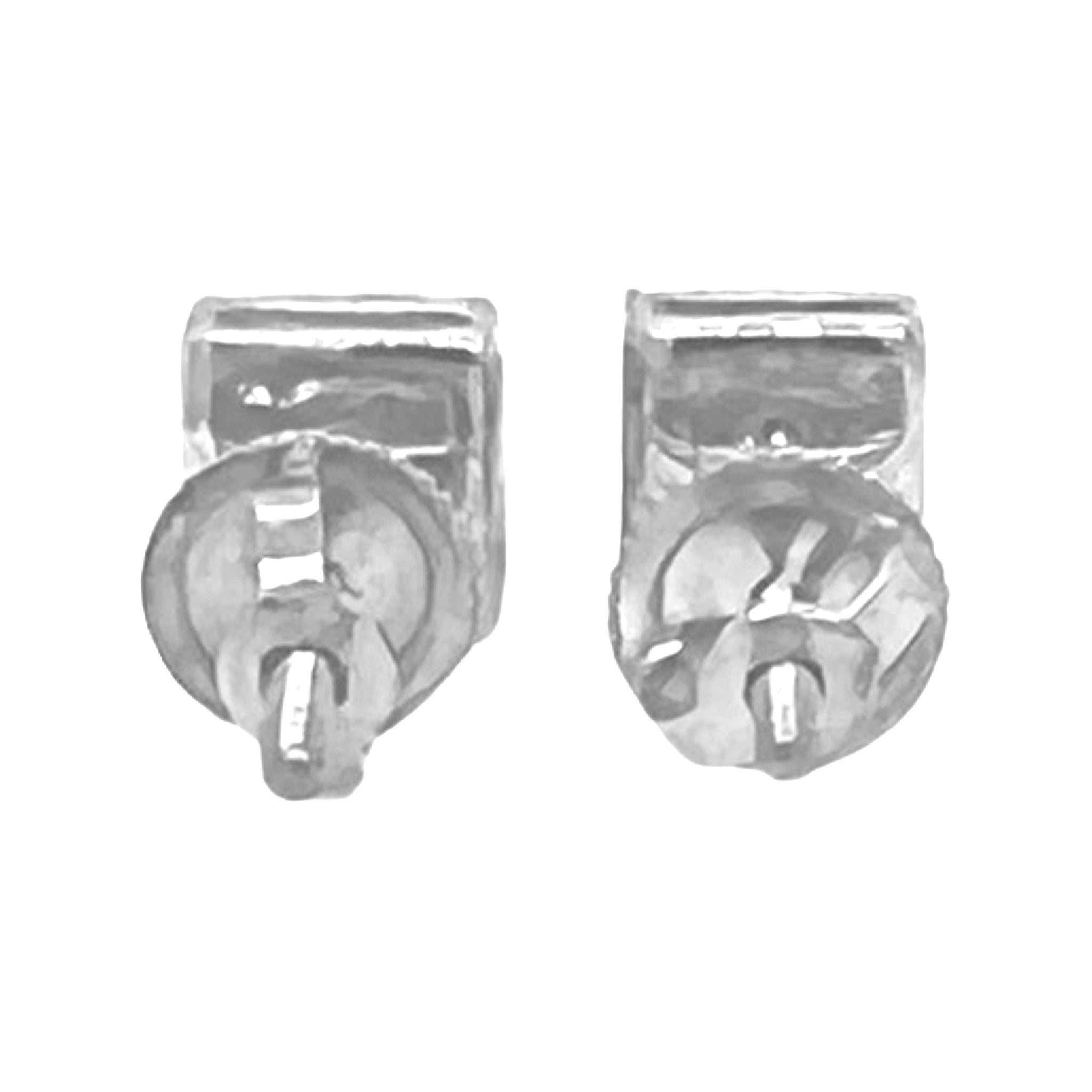 10K White Gold Square Shape Diamond Earrings 0.18 CT 5MM