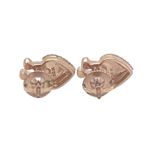 Load image into Gallery viewer, 10K Rose Gold Crown Heart Diamond Earrings 0.36 CT 7.8MM
