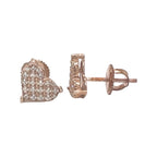 10K Rose Gold Heart Shape Diamond Earrings 0.52 CT 8.7MM