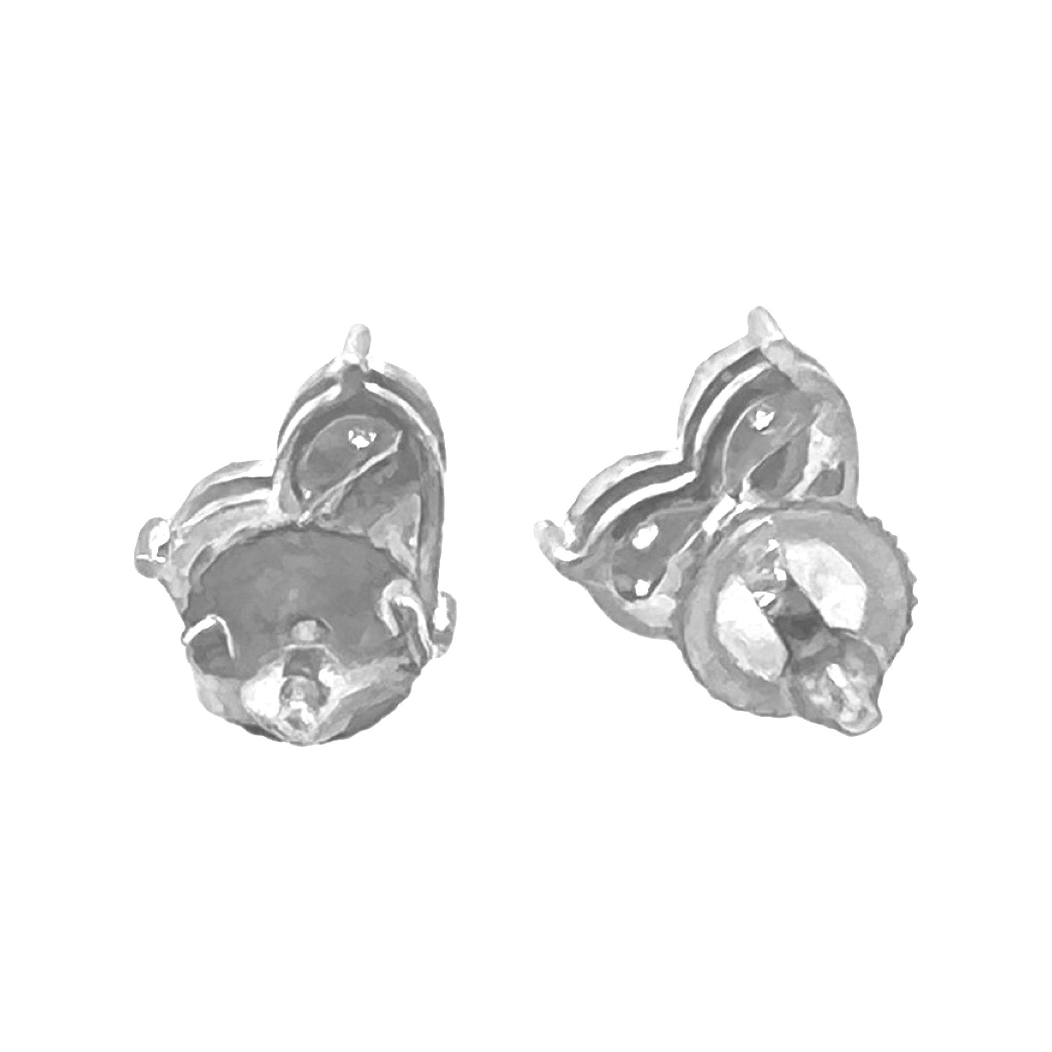 10K White Gold Heart Shape Diamond Earrings 0.52 CT 8.7MM