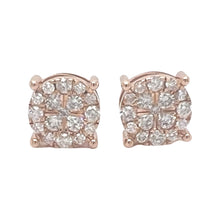 Load image into Gallery viewer, 10K Rose Gold Round 4 Prong Diamond Earrings 0.96 CT 9.2MM
