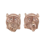 10K Rose Gold Round 4 Prong Diamond Earrings 0.96 CT 9.2MM