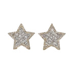 10K Yellow Gold Star Shape Baguette Diamond Earrings 0.50 CT 12.9MM