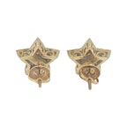 10K Yellow Gold Star Shape Baguette Diamond Earrings 0.50 CT 12.9MM