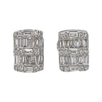 10K White Gold Rectangular Baguette Diamond Earrings 0.66 CT 6.3MM