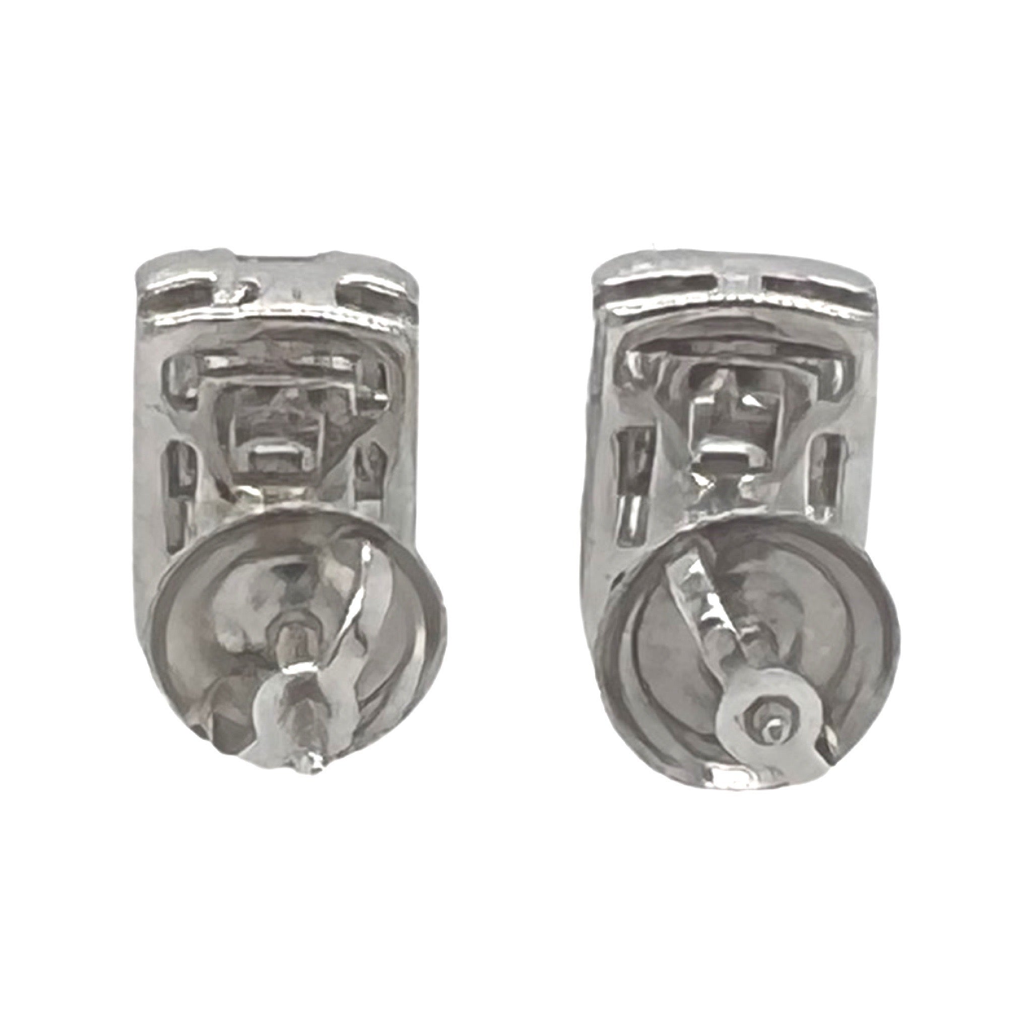 10K White Gold Rectangular Baguette Diamond Earrings 0.66 CT 6.3MM