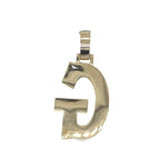 10K Yellow White Gold 3D Letter G Initial Diamond Pendant 1.40 CT 1.5"